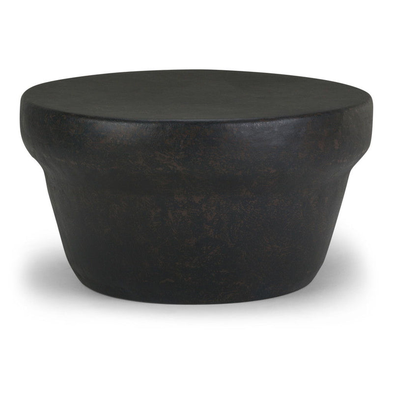 18" Metal Round Drum End Table - Bronze