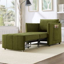 Load image into Gallery viewer, Upholstered Convertible Sleeper Sofa With 5 Position Backrest, Side Pockets, Storage
