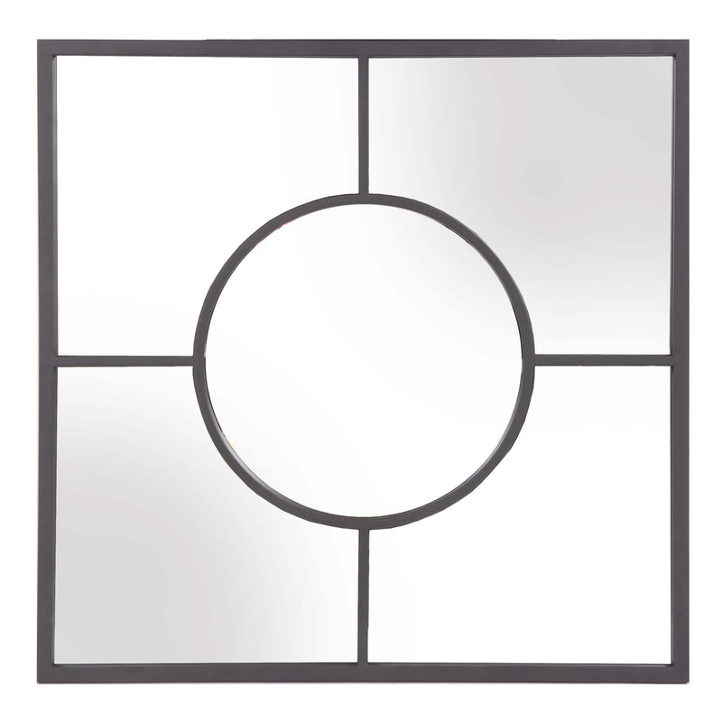 24" Square Metal Framed Accent Mirror - Graphite
