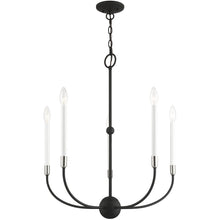 Load image into Gallery viewer, 28" Five Light Dimmable Chandelier With Shades - Black
