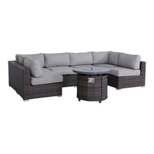Load image into Gallery viewer, Wicker Outdoor Lounge Set With Cushions And Fire Pit
