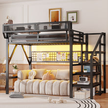Load image into Gallery viewer, Loft Bed With Stairs And Storage
