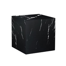 Load image into Gallery viewer, Luxurious Marble Texture Coffee Table Cube Design Elegant Living Room Accent - Black
