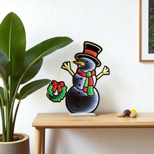 Load image into Gallery viewer, Christmas Snowman Tabletop Sign With LED (633777) - White / Red / Green
