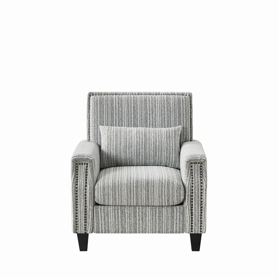 Accent Chair With Arms, Comfy Armchair For Living Room - Gray