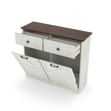 Load image into Gallery viewer, Double Tilt Out Trash Cabinet With Hideaway Drawer And Barn Door Style
