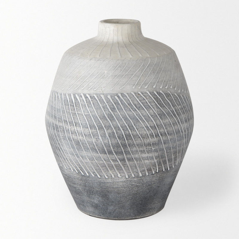 Ombre Round Table Vase (729963) - Gray / White