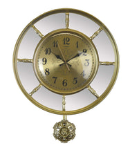 Load image into Gallery viewer, Mirrored Silent Pendulum Ornate Round Wall Clock - Gold / Silver

