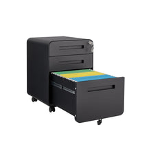 Load image into Gallery viewer, 3 Drawer Mobile File Cabinet Under Desk Office, Simple Style Versatile Storage Cabinet For Legal / Letter / A4 Files, 5 Wheel Design Anti-Tilting Cold Rolled Steel Waterproof Moisture-Proof
