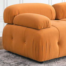 Load image into Gallery viewer, Modular Sectional Sofa, Button Tufted Designed and DIY Combination,L Shaped Couch with Reversible Ottoman, Orange Velvet
