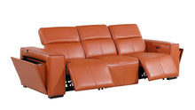Load image into Gallery viewer, Top Grain Leather Reclining Metal USB Sofa (720391) - Camel
