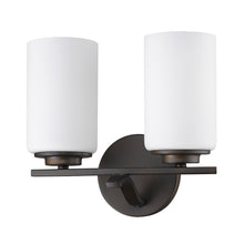 Load image into Gallery viewer, Two Light Bronze And Glass Wall Sconce - Bronze
