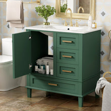 Load image into Gallery viewer, Bathroom Vanity, Modern Bathroom Cabinet With Sink Combo Set, Bathroom Storage Cabinet With A Soft Closing Door And 3 Drawers, Solid Wood Frame

