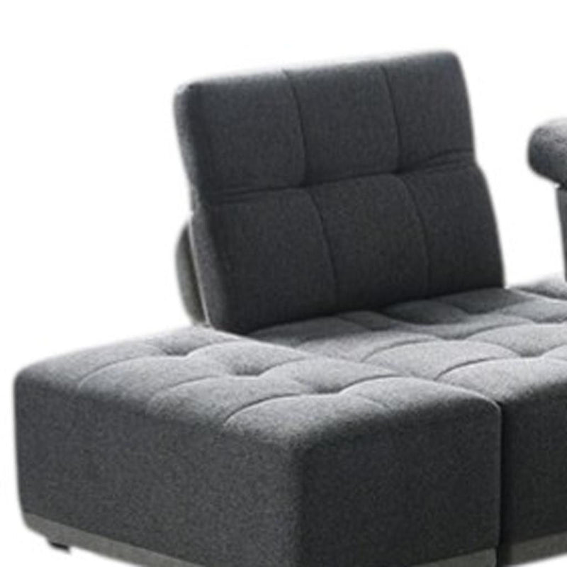Polyester Modular U Shaped Seven Piece Corner Sectional - Gray