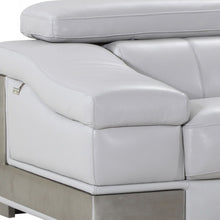 Load image into Gallery viewer, Silver Legs Italian Leather Sofa - Light Gray
