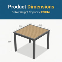 Load image into Gallery viewer, Outdoor Square Patio Slatted Dining Table - Gray
