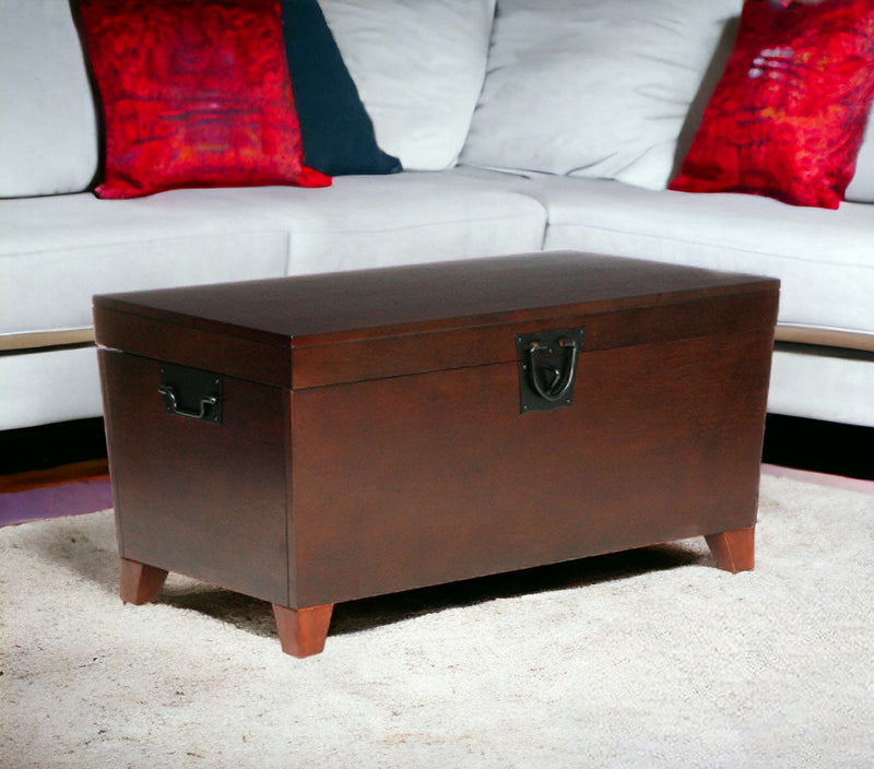 Wood With Iron Trunk Coffee Table - Brown