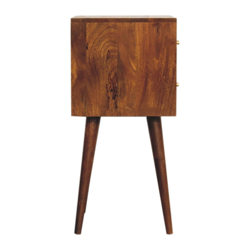24" Solid Wood Two Drawer Nightstand - Dark Brown