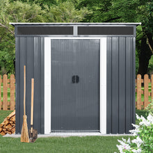 Load image into Gallery viewer, Outdoor Metal Storage Shed With Window And Transparent Plate For Garden, Lawn
