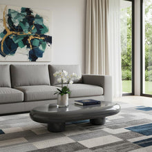 Load image into Gallery viewer, Wood Steel Oval Coffee Table - Gray / Steel
