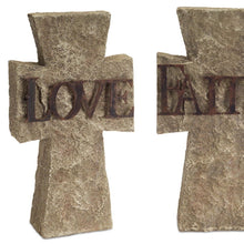 Load image into Gallery viewer, Cross Statue Tabletop Sculpture (Set of 3) - Gray
