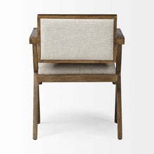 Load image into Gallery viewer, Upholstered Fabric Open Back Dining Room Arm Chair - Cream
