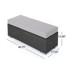 Load image into Gallery viewer, Enthrallia - Outdoor Wicker Bench With Foam Filled Cushion
