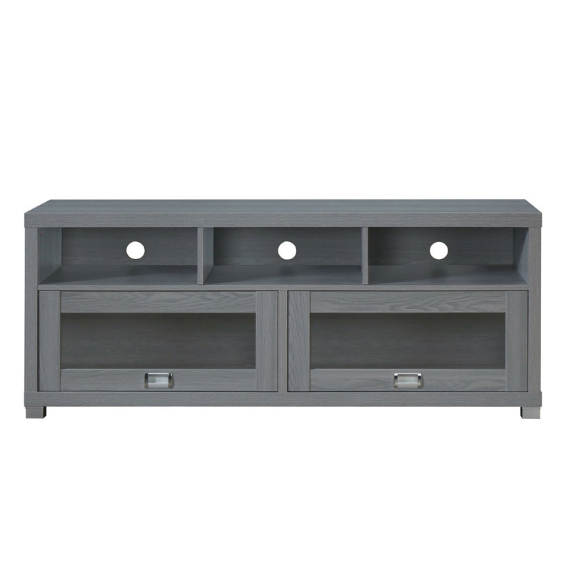 Wood Enclosed Open Storage TV Stand (724157) - Gray
