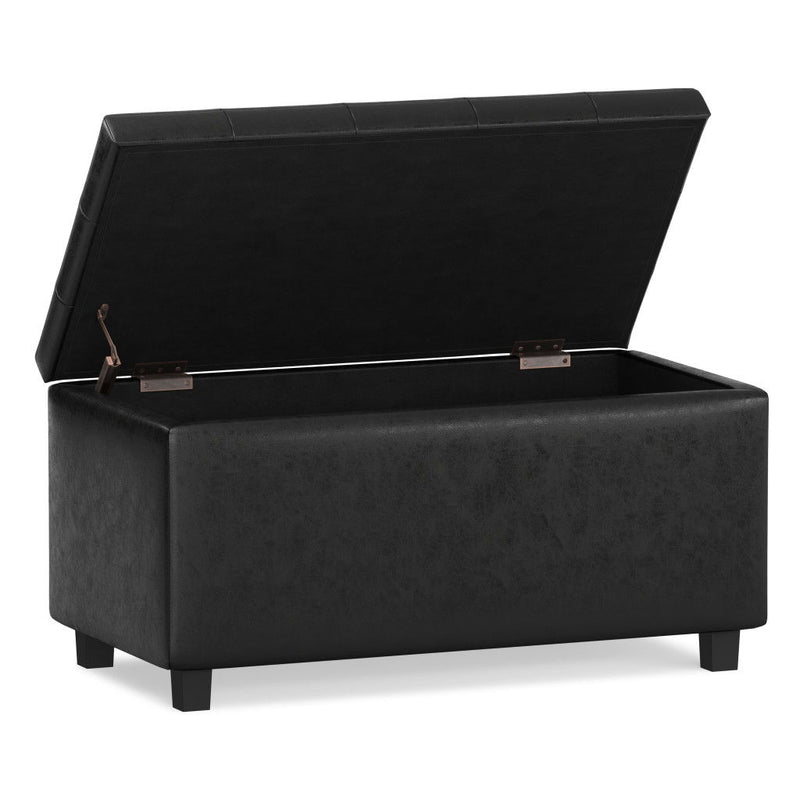 34" Storage Ottoman - Dark Brown / Black