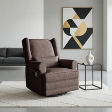 Load image into Gallery viewer, Extra Wide Swivel Recliner Glider Chair With Footrest - Brown
