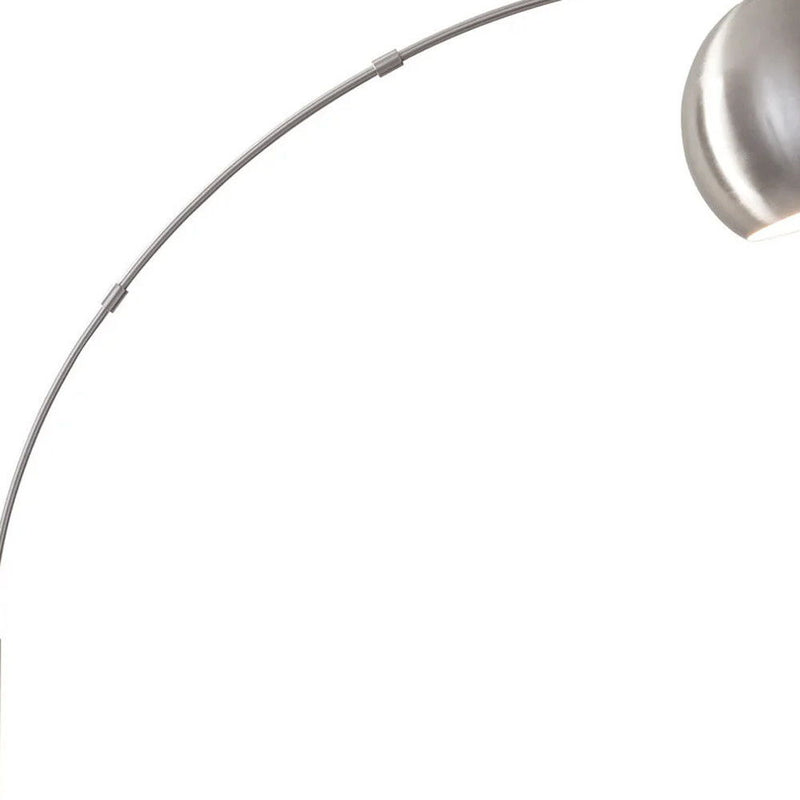 Steel Arc Floor Lamp With Solid Color Bowl Shade - Silver
