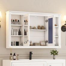 Load image into Gallery viewer, Wall-Mounted Mirror Cabinet With Adjustable Shelf And Open Shelves
