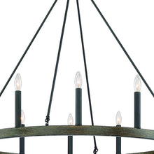 Load image into Gallery viewer, 36" Candle Style Twelve Light Metal Dimmable Chandelier - Black
