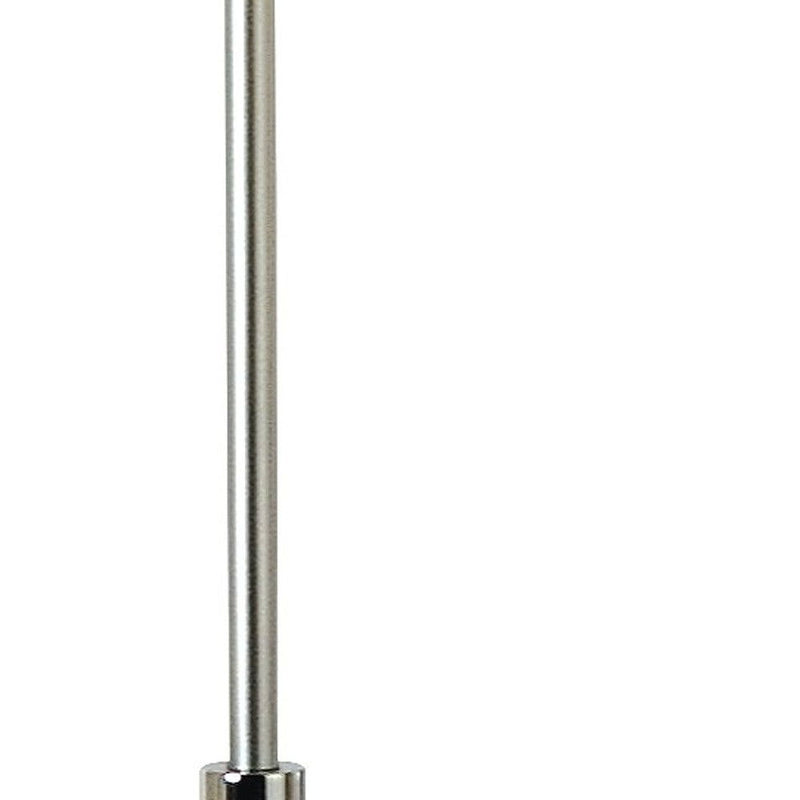 62" Traditional Shaped Floor Lamp With White Empire Shade - Chrome