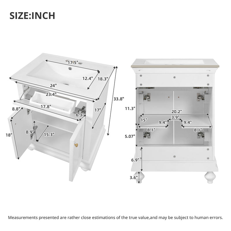 Modern Bathroom Vanity With Tip-Out Drawer And Soft-Close Hinges