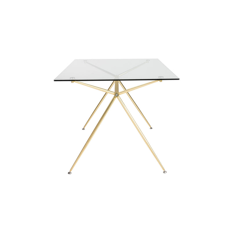 60" Glass And Steel Dining Table - Clear