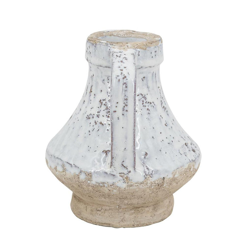 Round Jug Vase - Sand / White