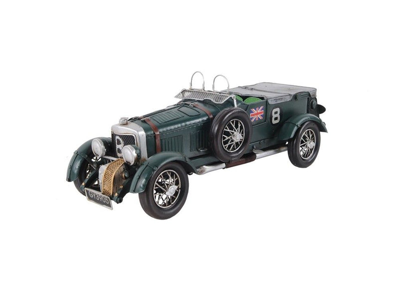 c1930 Bently Blower British Race Car Model Sculpture - Green
