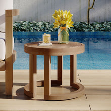 Load image into Gallery viewer, Outdoor Acacia Wood Side Table, Solid Side Table For Patio, Pool, Porch - Brown Wash

