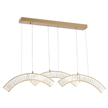 Load image into Gallery viewer, Three Light Crystal LED Chandelier - Gold / Clear
