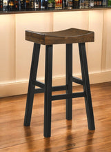 Load image into Gallery viewer, Solid Wood Backless Bar Height Bar Chair - Brown And Black
