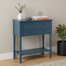 Load image into Gallery viewer, Console Table With Shelf Three Drawers - Navy Blue
