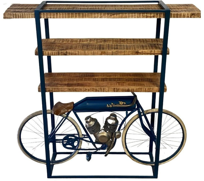 Stainless Three Tier Bookcase - Blue / Brown