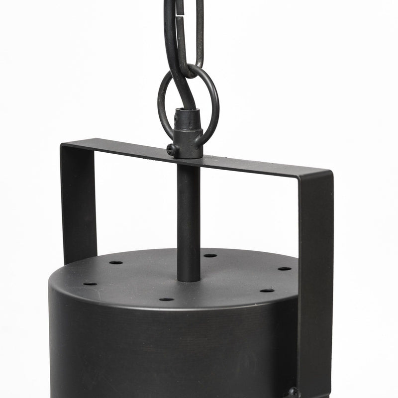 Lantern Metal Dimmable Ceiling Light With Black Shades - Black