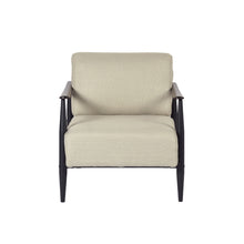 Load image into Gallery viewer, Upholstered Cushion Solid Wood Arm Chair - Beige / Black

