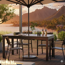 Load image into Gallery viewer, Extendable Outdoor Dining Table, All Weather, Slatted Top, Rust Proof - Gray
