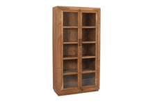 Load image into Gallery viewer, 80" Solid Wood Display Stand With Two Doors - Brown
