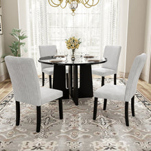 Load image into Gallery viewer, 5 Piece Round Dining Table Set, Modern Dining Table And 4 Upholstered Chairs For Dining Room
