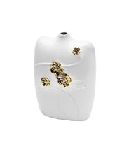Load image into Gallery viewer, Floral Table Vase With Sculptural Details - White

