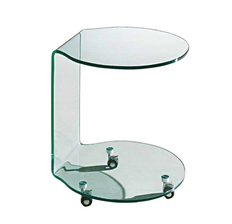 Glass Round End Table - Clear